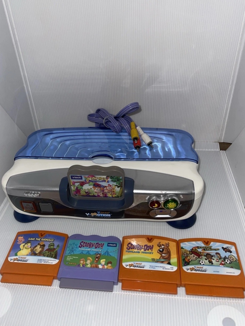 Vtech V.Smile V-Motion Active Learning System Lot -Console & 5 Games Only
